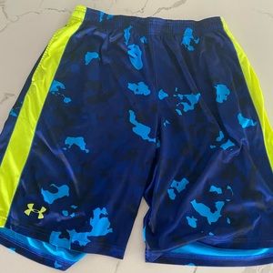 Under Armour blue & green camo athletic shorts